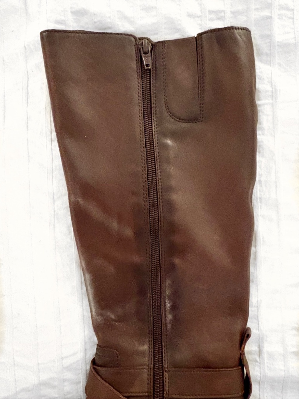 Leather Knee-High Riding Boots - Picture 7 of 8